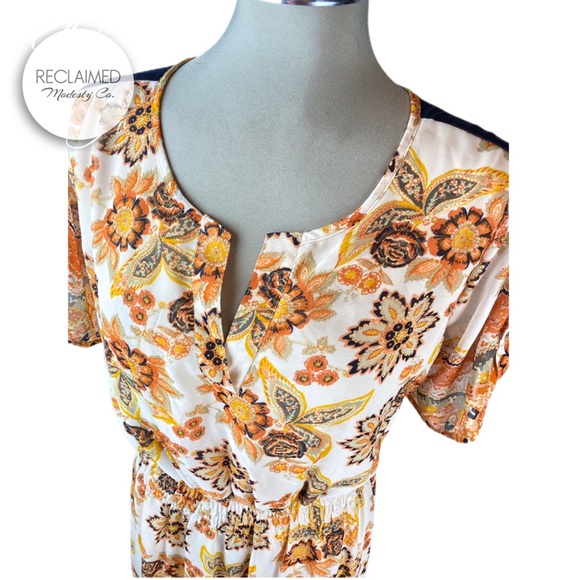 ENFOCUS Orange & Navy Spring Summer Dress - Picture 3 of 8